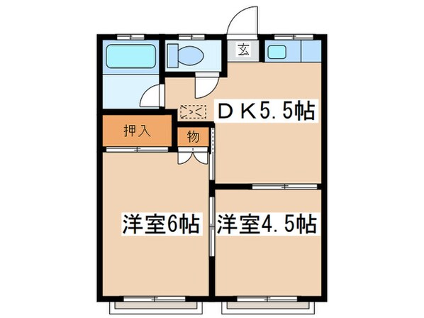 北鎌倉グリ－ンハイツ(1－3号室)の物件間取画像